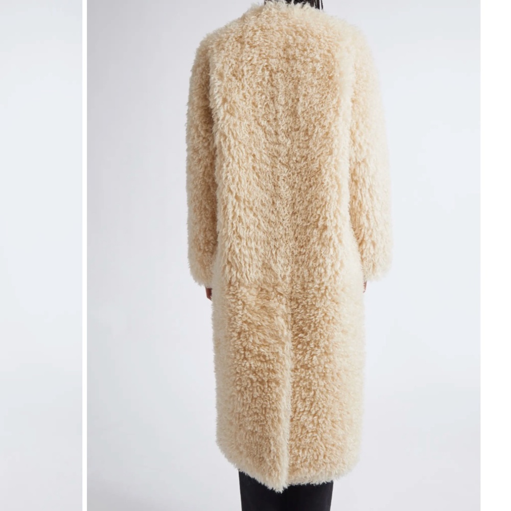 Stand Studio sz 36 4  ivory Carolina Coat faux fur curl nwt - Picture 6 of 11